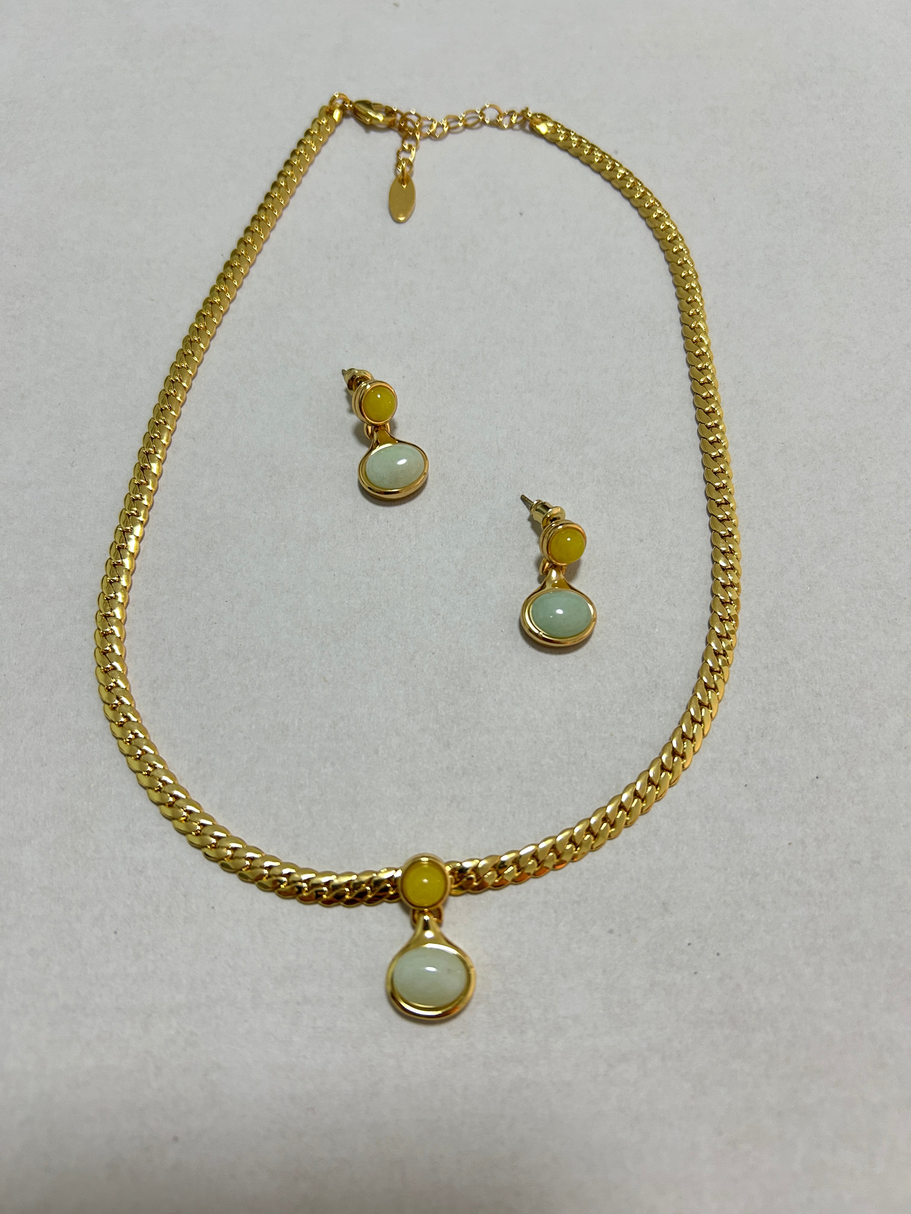 Two-Stone Jewelry Set in Amazonite and Yellow Stone 2025