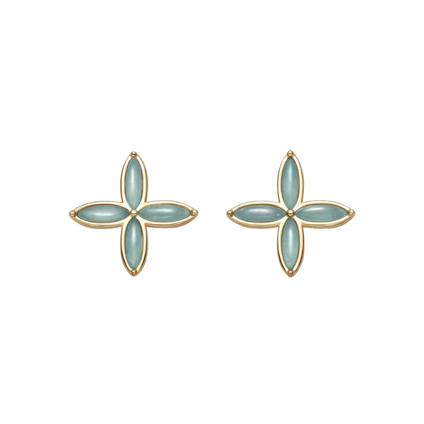 Clover Amazonite Stud Earrings
