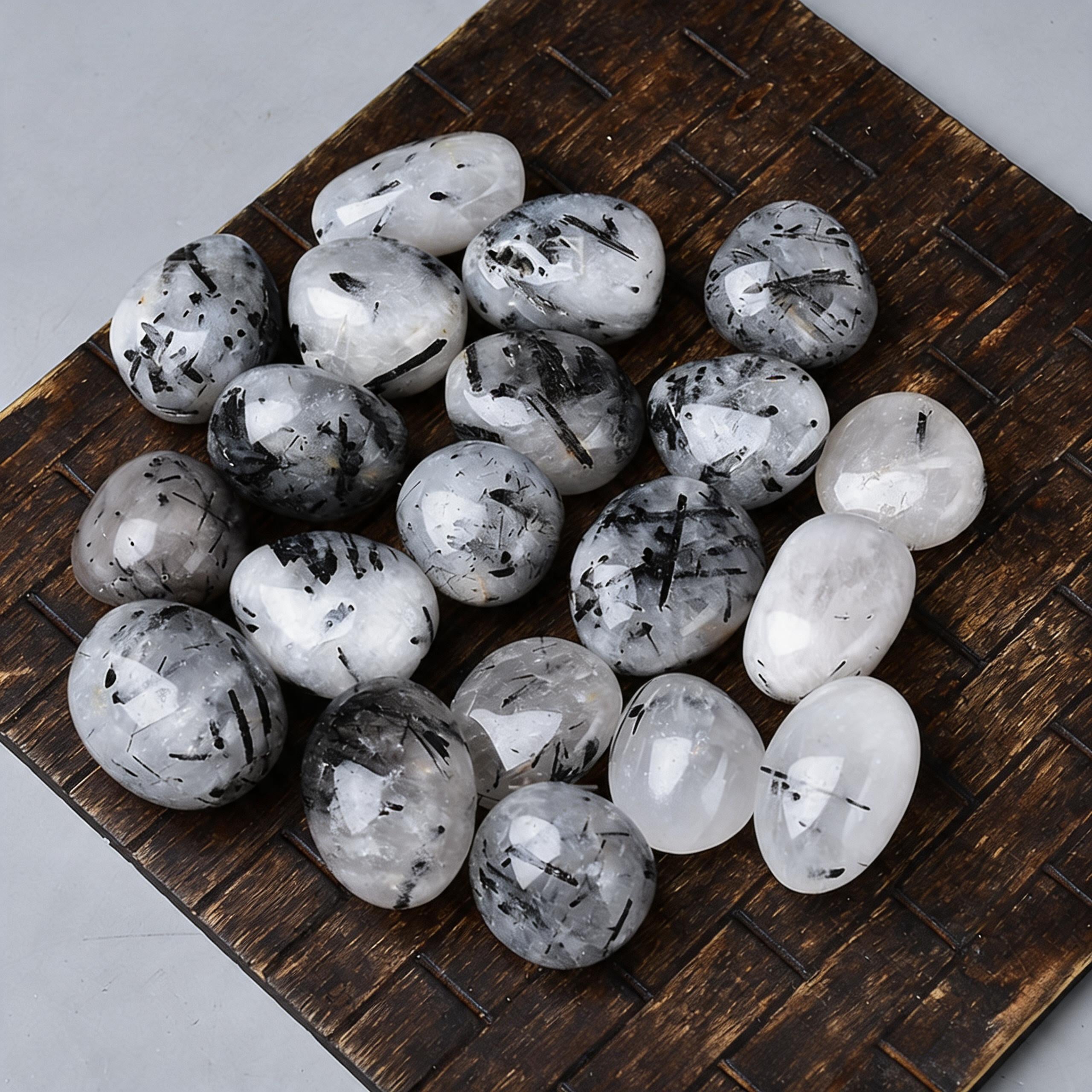 Black Rutilated Quartz Tumbled Stone 3
