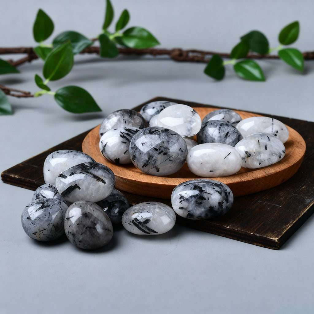 Black Rutilated Quartz Tumbled Stone 5