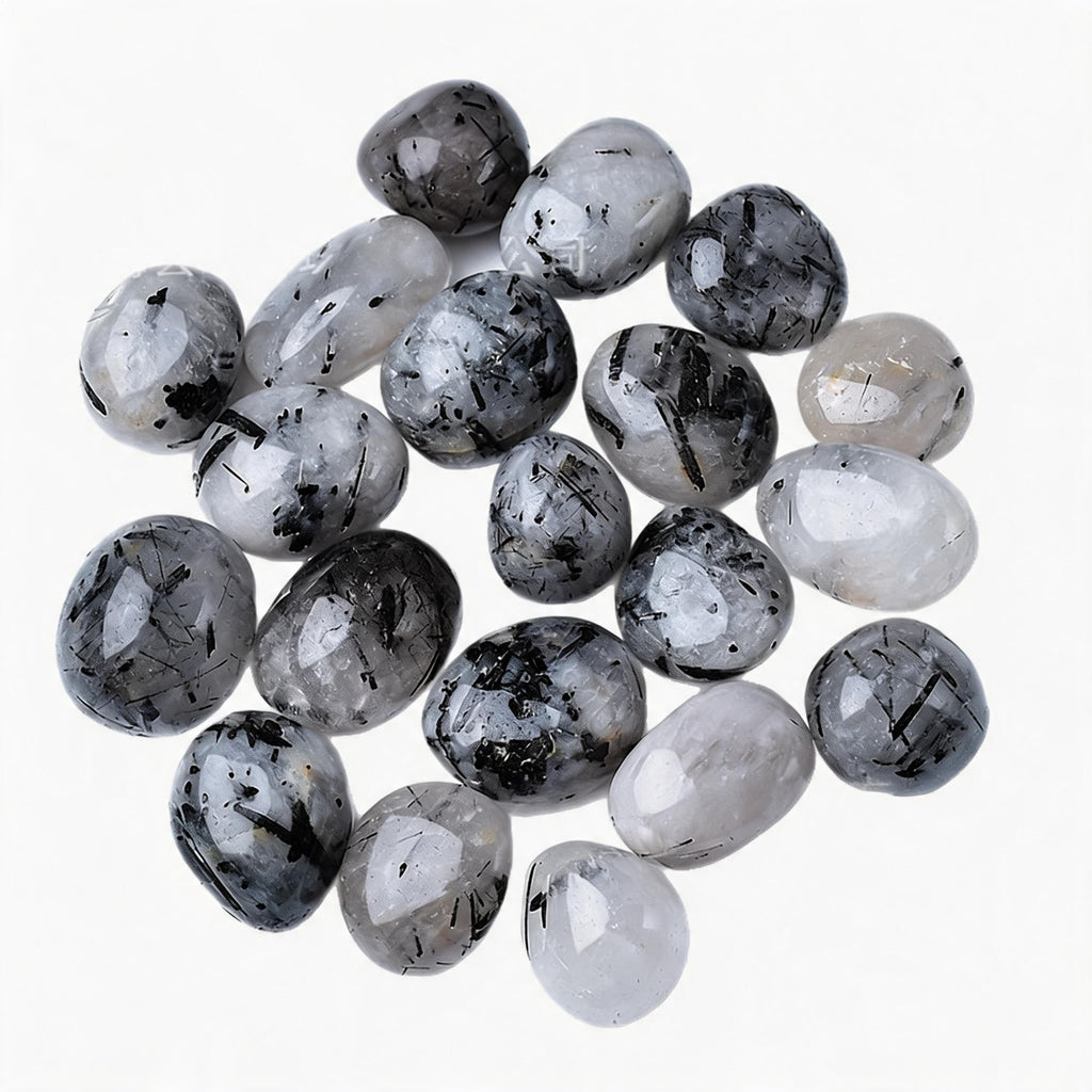 Black Rutilated Quartz Tumbled Stone 6