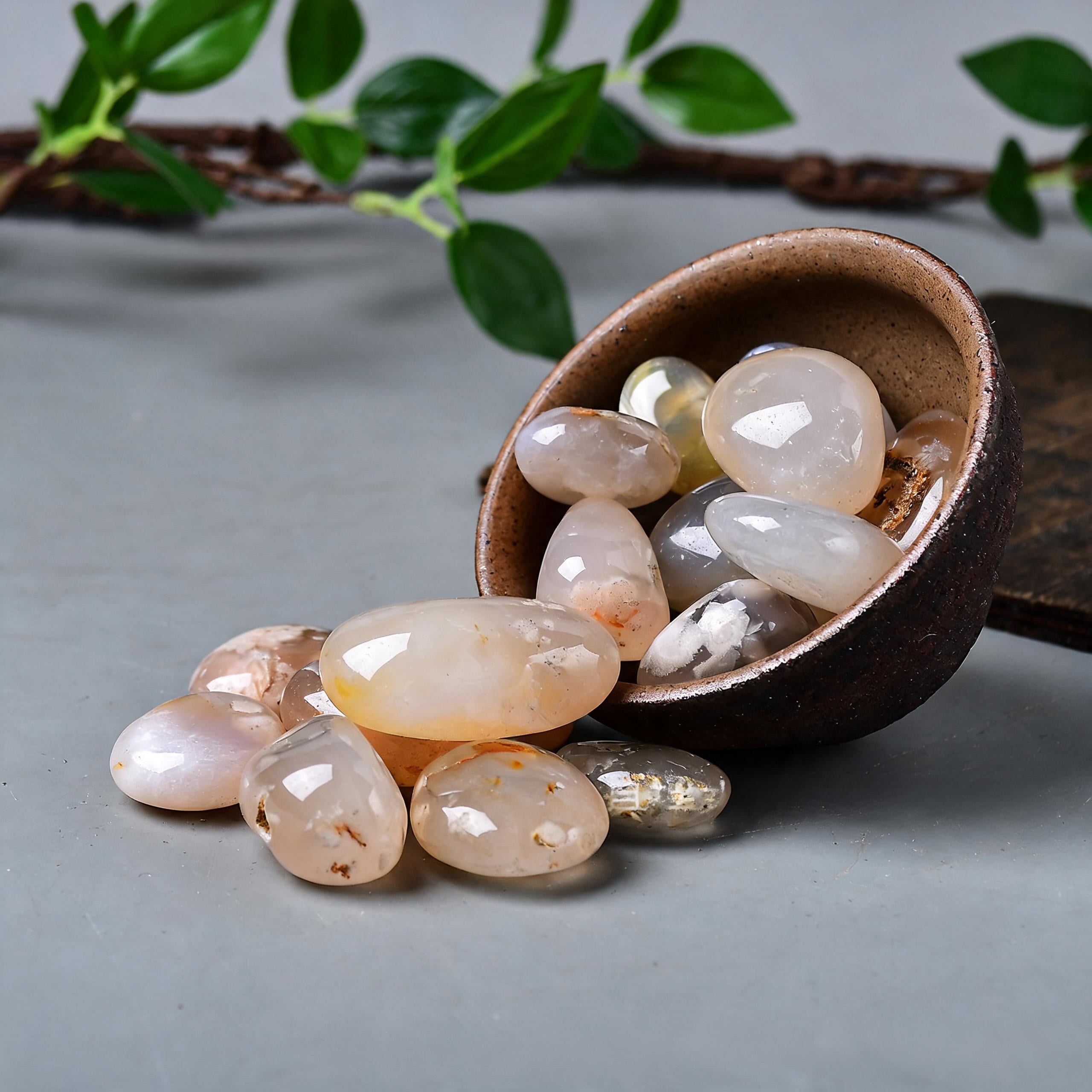 Cherry Blossom Agate Tumbled Stone 5