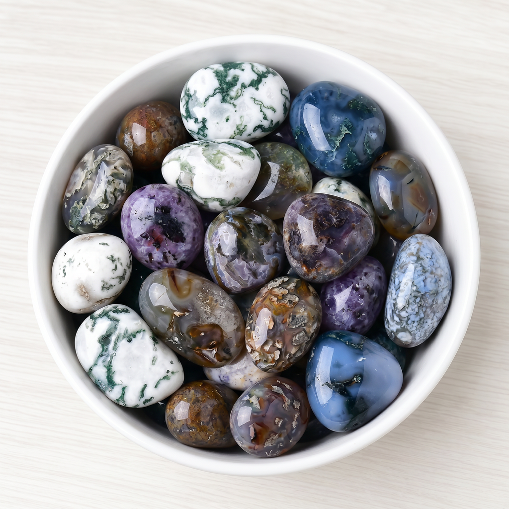 Moss Agate Tumbled Stone