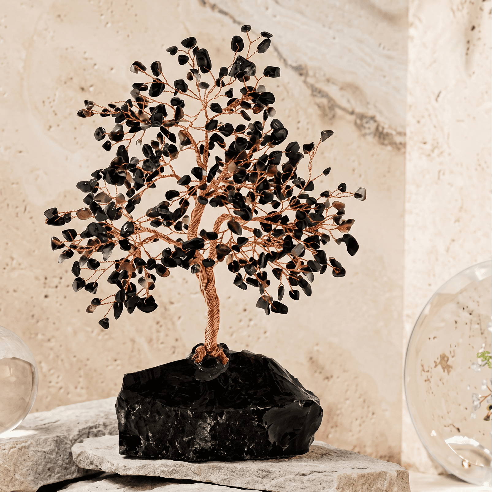Grounded Awareness Black Onyx Feng Shui Tree